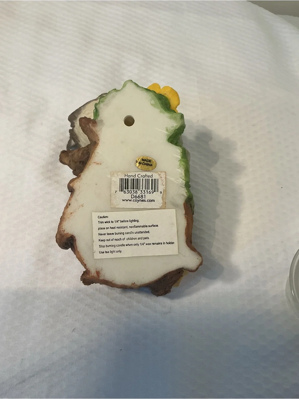 Bird Nest Votive Holder with Yellow & Light Blue Floral Accents